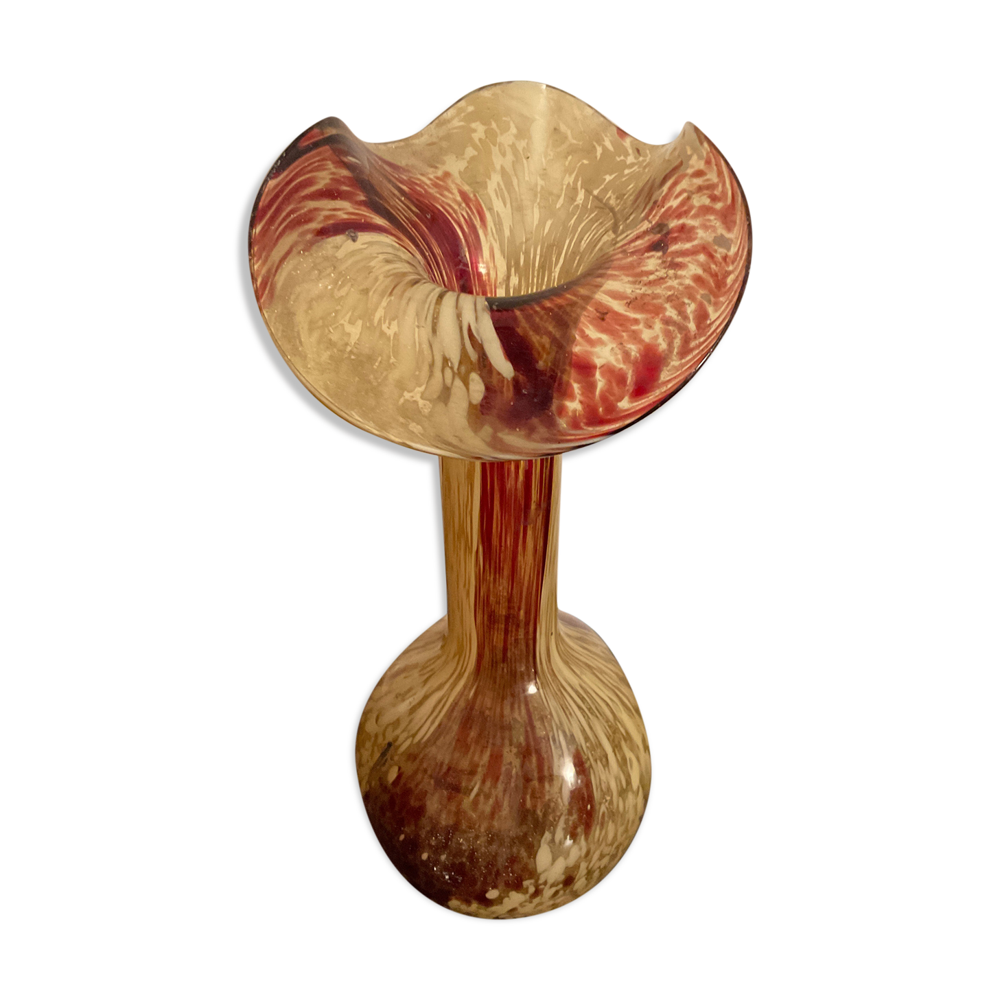 Two-tone glass vase, flower collar