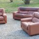 Paire de fauteuils et canapé De Sede en cuir cognac des années 70/80