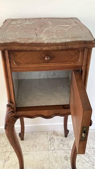 TABLE de Chevet Style Louis XV MARBRE