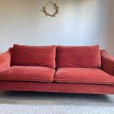 Three-seater terracotta velvet sofa Vilmers 2023 - Very good condition