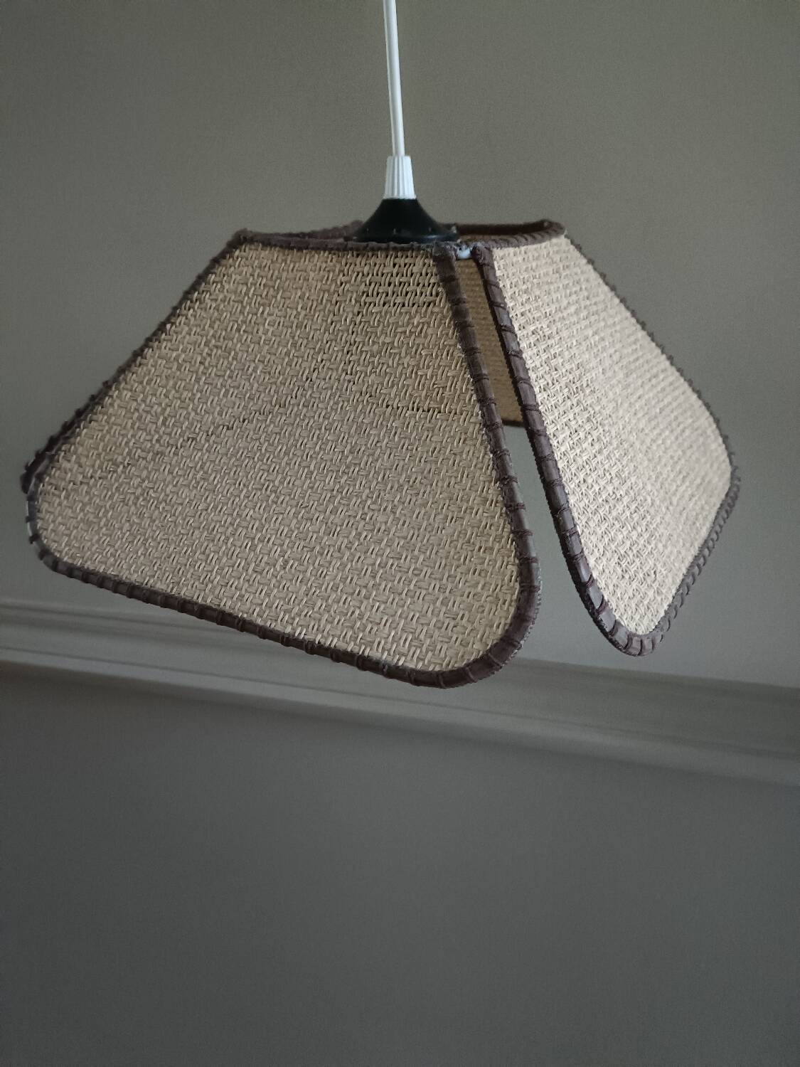 Vintage rattan blade pendant light
