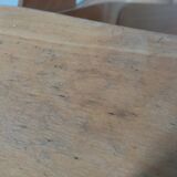 Baumann Baby Coquille children's armchair in bent wood with splayed legs.