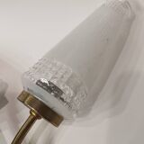 Wall lamp with 2 branches L 30 cm - H 30 cm - Size of embossed and white screen-printed glasses: H 15