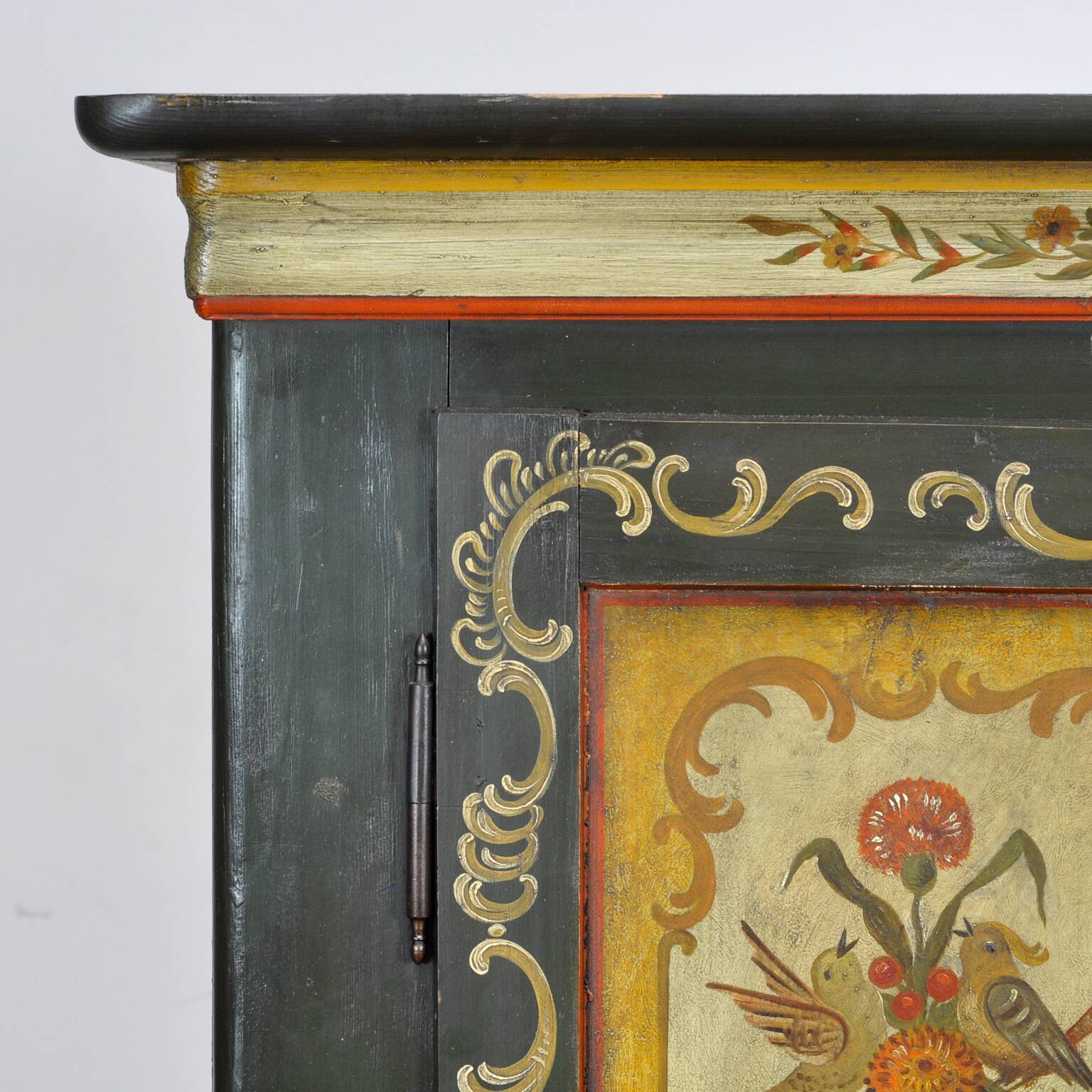 Antique German Hand Painted Cabinet, Circa 1850