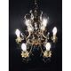 Cage chandelier 6 lights in bronze and crystal