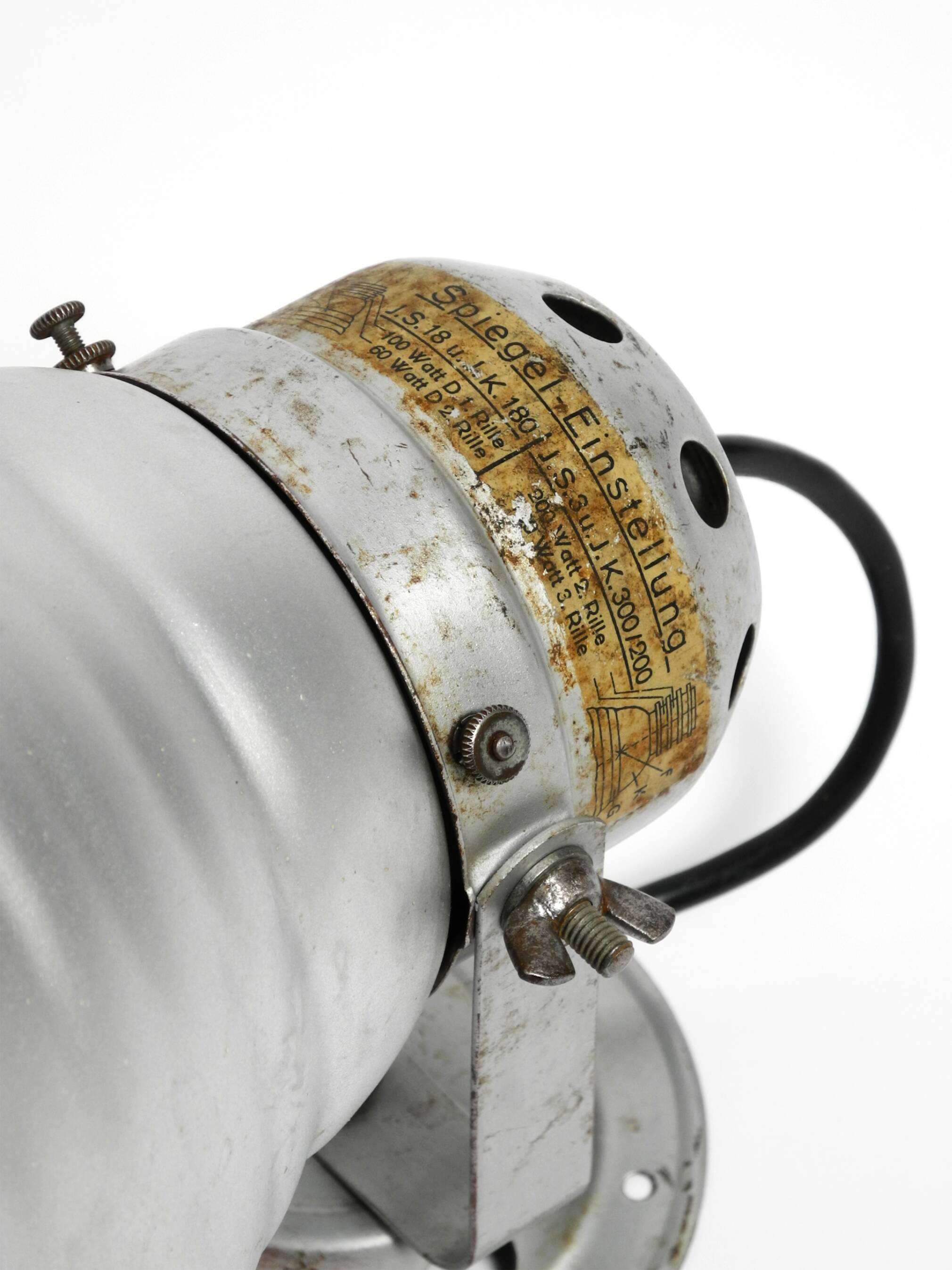 30s wall lamp by Adolf Meyer for Zeiss Ikon with adjustable mirrored shade