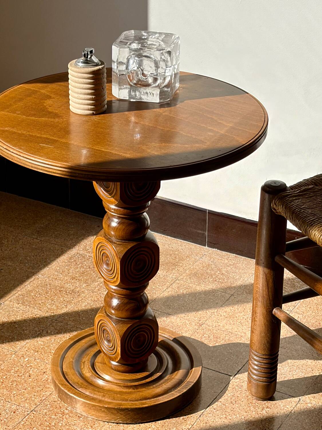 Solid wood side table