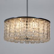 Glass and chrome chandelier