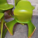 Suite 4 chairs "Kangaroo" Ernst Moeckl
