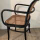 Canned bistro armchair and curved wood from the 60s