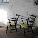 Set of 2 spindle back armchairs, Tapiovaara , Yngve Ekstrom style