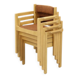 VINTAGE SCANDINAVIAN CHAIRS FURNITURE FABRIC AND WOOD 1960 SWEDEN 