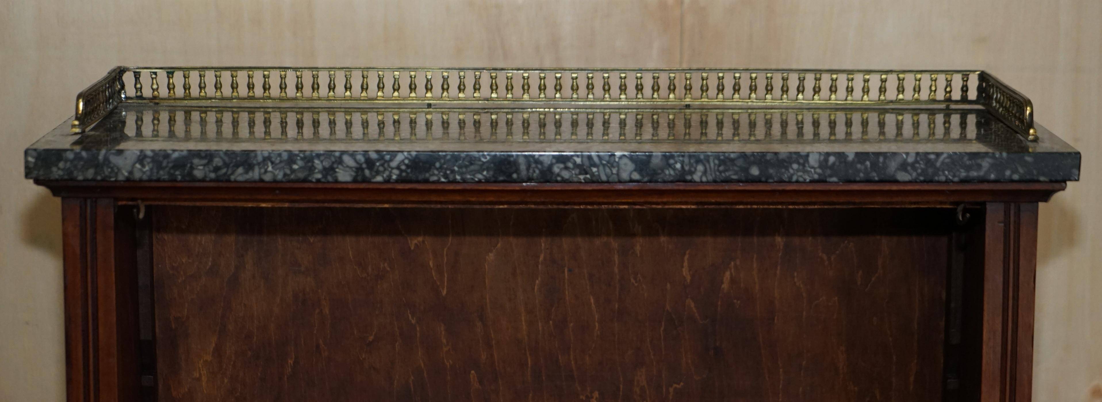 Pair of Regency Period Miniature Bookcases in Hardwood, Brass and Marble