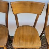 Series of 6 vintage old restaurant bistro chairs - 1950s
