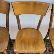 Series of 6 vintage old restaurant bistro chairs - 1950s