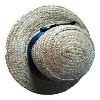 Boater-style straw hat