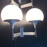Paire d'applique double feux de Sciolari, Italie 1960