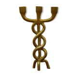 Brutalist bronze chandelier