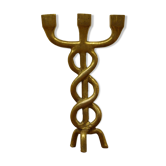 Brutalist bronze chandelier