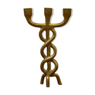 Brutalist bronze chandelier