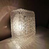Vintage square glass ceiling lamp, 70s