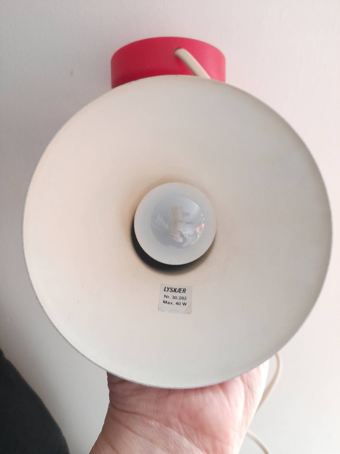 Danish 80s red wall spot light Lyskaer