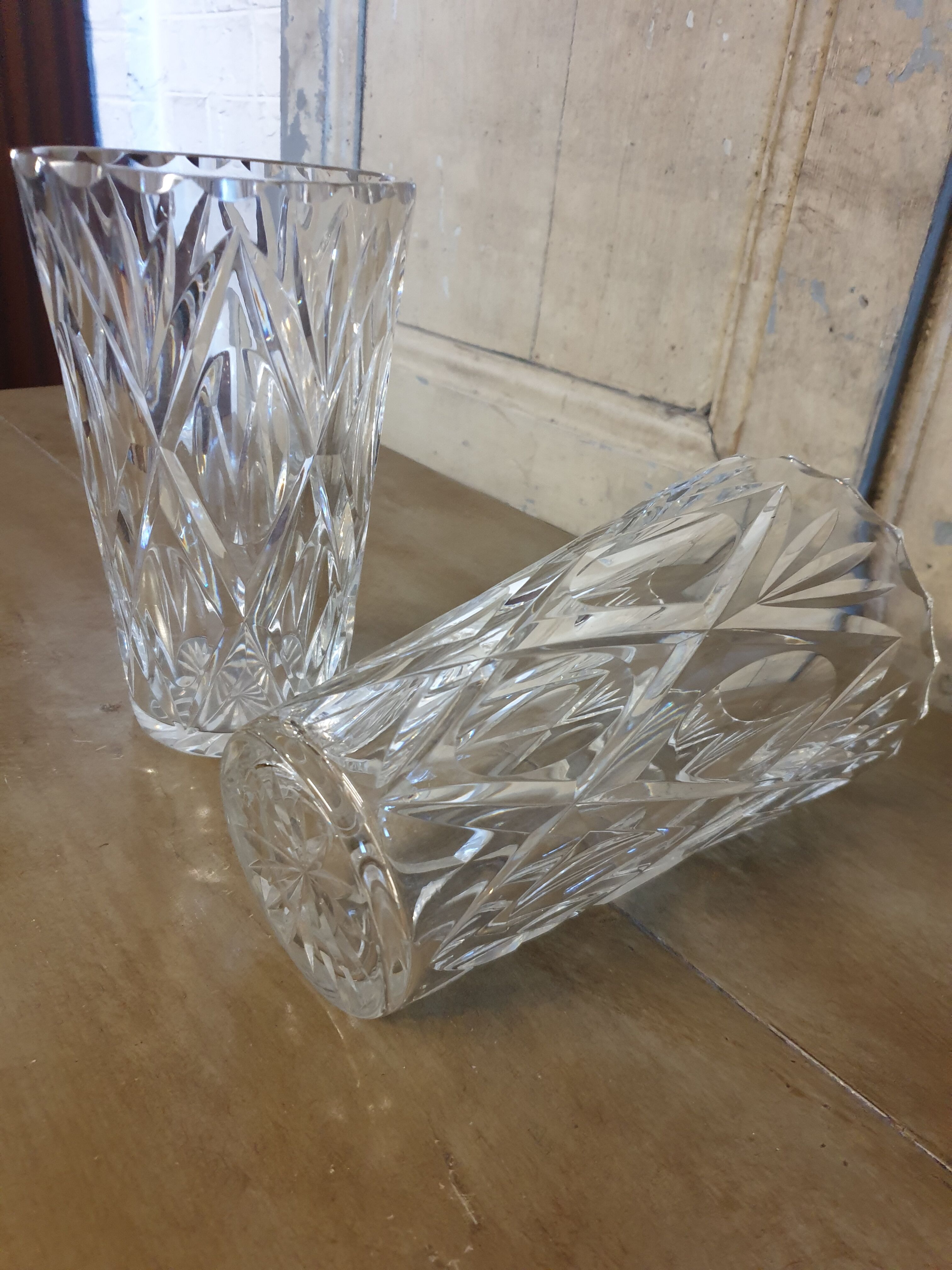 Pair of crystal vases