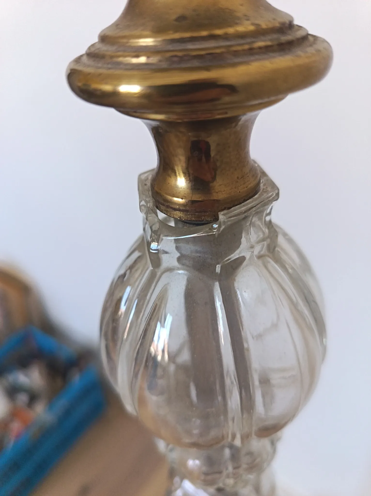 Bronze and glass floor lamp