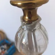 Bronze and glass floor lamp
