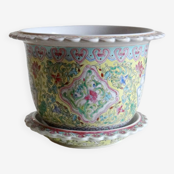 Chinese enamelled plant pot