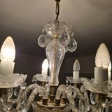 Antique cut glass chandelier with pendants – 6 arms