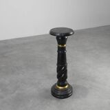 Antique Black Belgian Marble Column, France ca. 1900