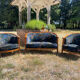 Banquette et fauteuils cabriolets style Art déco