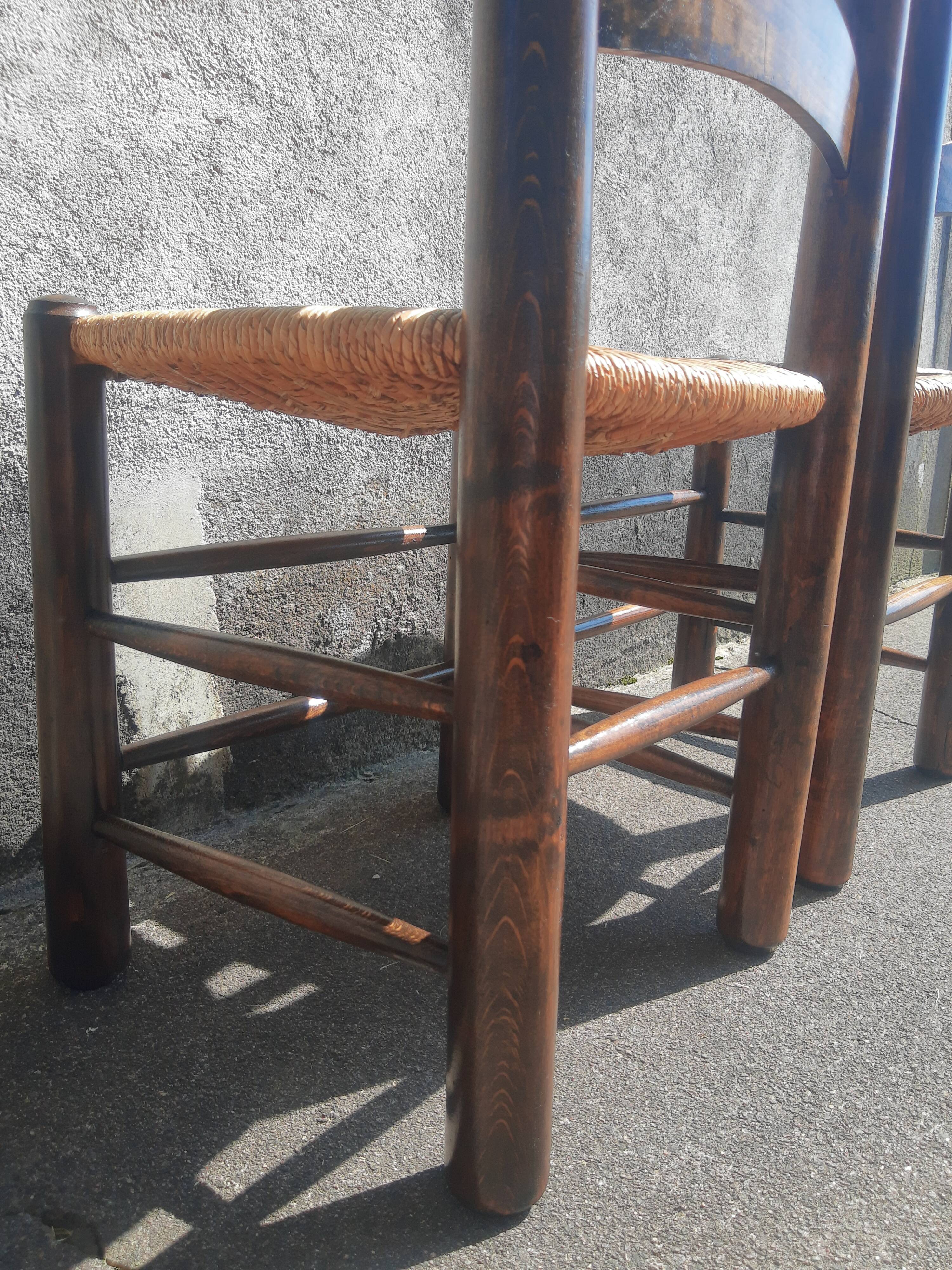 Pair of mulched brutalist chairs and wood