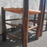 Pair of mulched brutalist chairs and wood