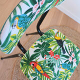 Pair of chairs upholstered vintage jungle