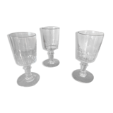3 old faceted glasses
