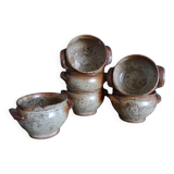Stoneware soup bowls from Puisaye, signed Jean-Pierre Prud’homme