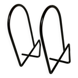 Pair of black metal bookends B