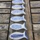 Set of 6 vintage ceramic painted fish motif spoon rests.