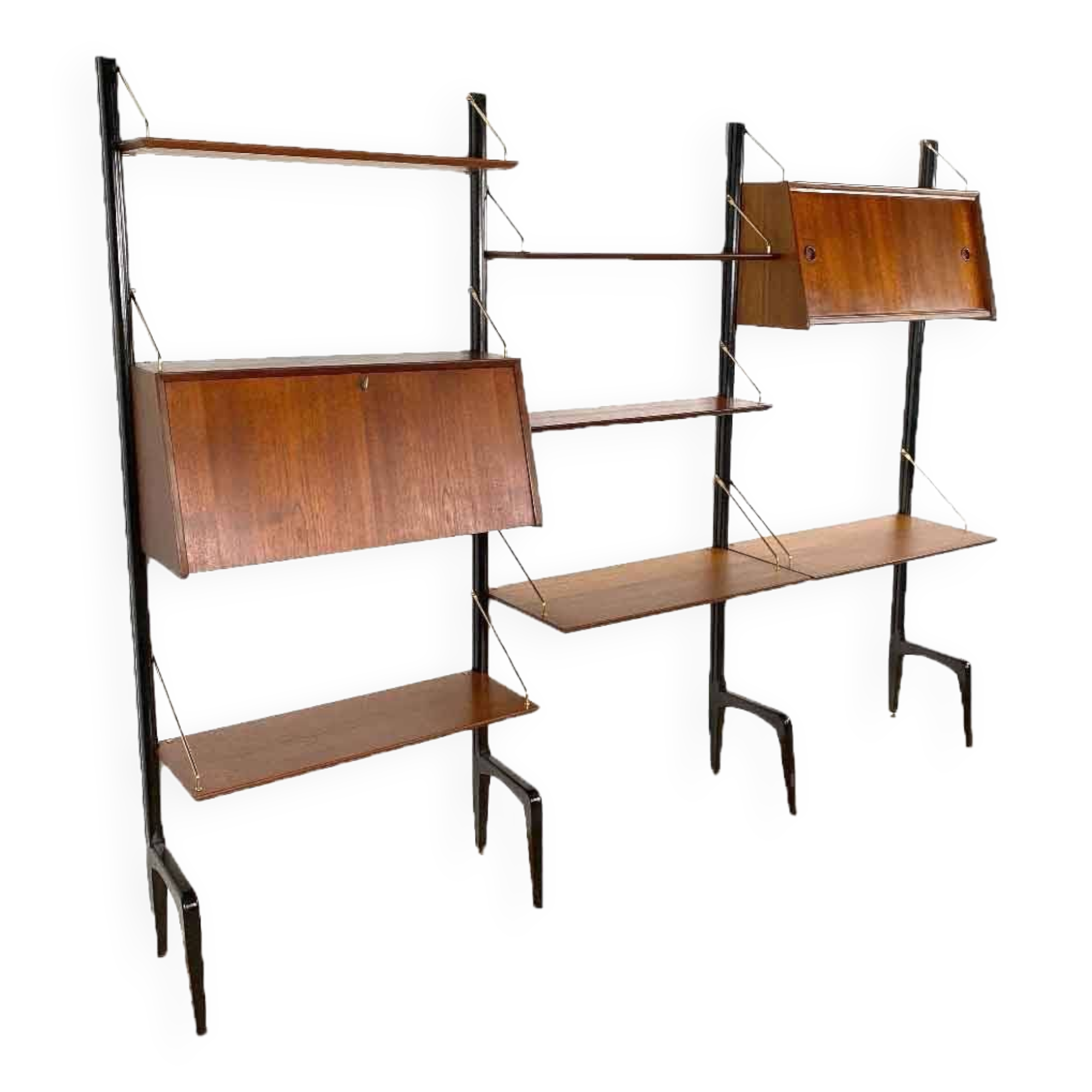 Vintage wall unit with two desks by Louis van Teeffelen for Wébé, 1950s