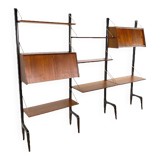 Vintage wall unit with two desks by Louis van Teeffelen for Wébé, 1950s