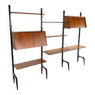 Vintage wall unit with two desks by Louis van Teeffelen for Wébé, 1950s