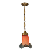 Lampe suspendue Art Déco des années 1930 | Laiton et verre | E27