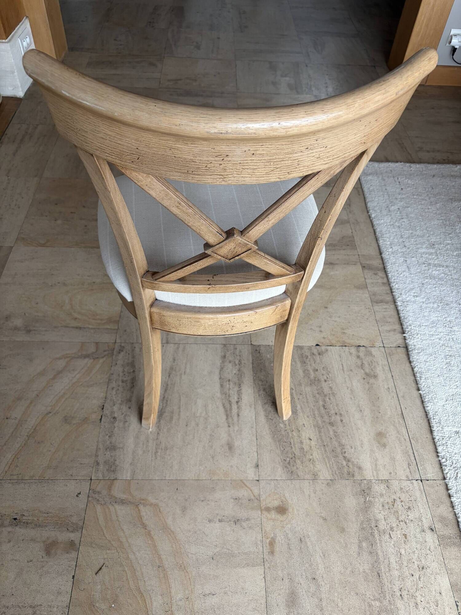 6 Roche Bobois chairs model Hauteville in solid beech.