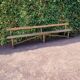 Old wooden church bench with backrest - 3 metres -