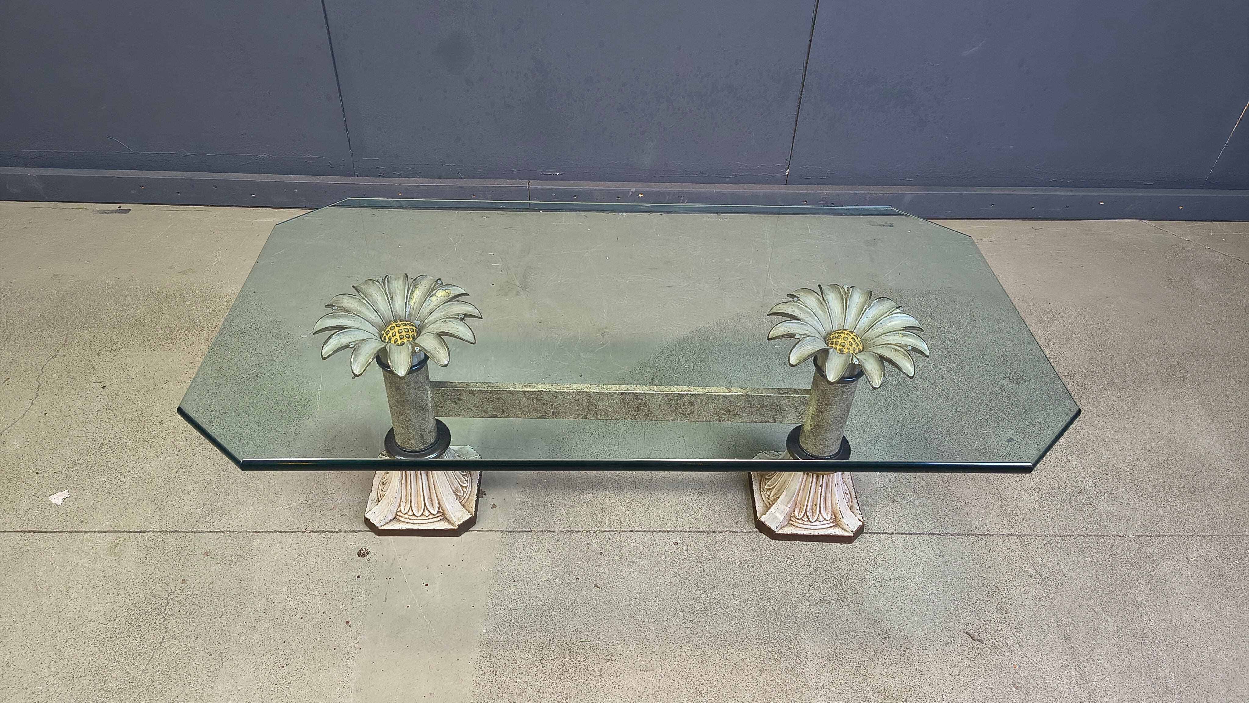 Vintage cast iron flower coffee table, 1960s