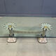 Vintage cast iron flower coffee table, 1960s