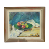 Oil on canvas framed fruit cup