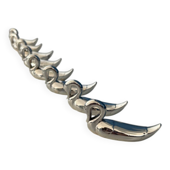 Set of 8 Vintage Silver Metal Knife Holders - Elegant Swan Shape